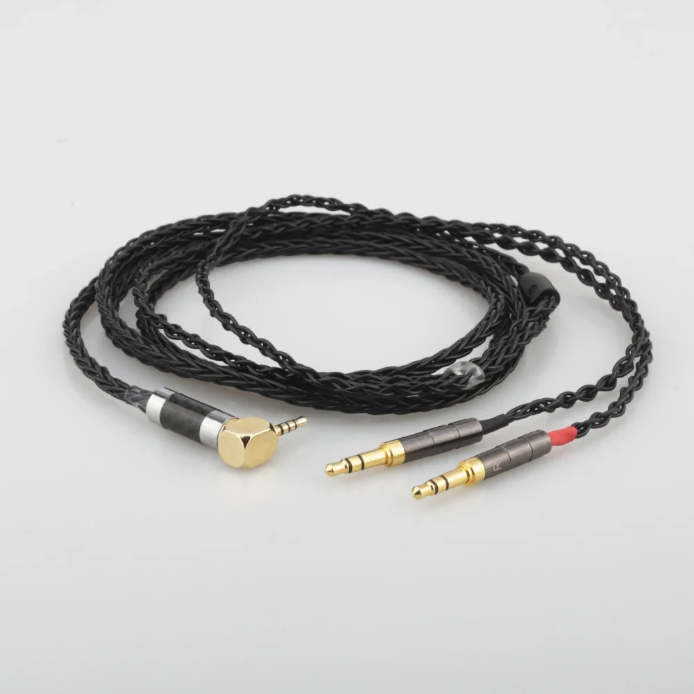 Фото Audiocrast B819Ag HC028 8-жильный высококачественный кабель для наушников Denon AH-D600 D7100 Hifiman Sundara Ananda HE1000se HE6se - Audio Up №4