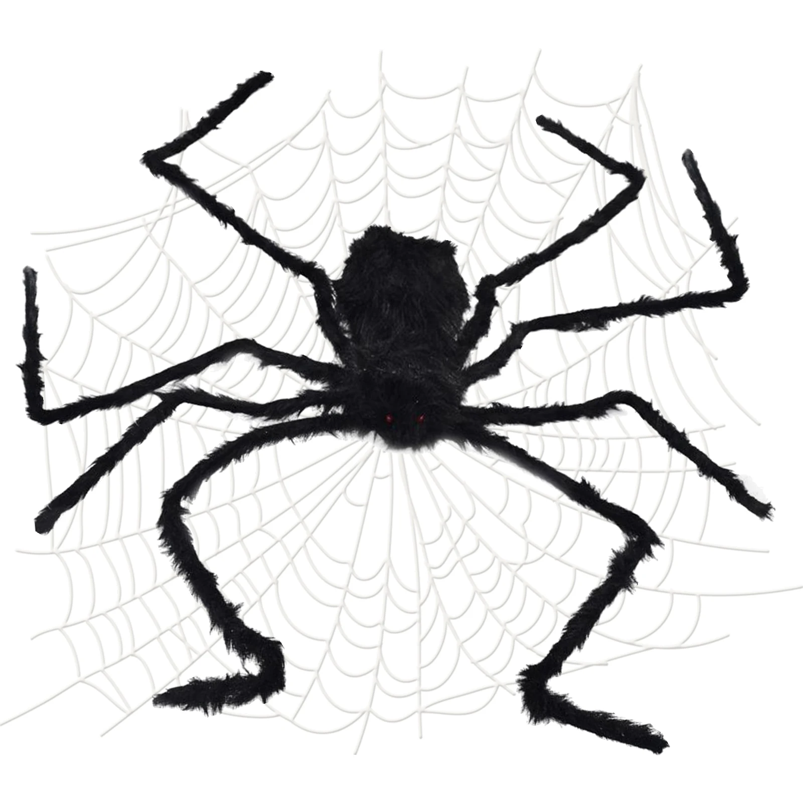 

Halloween Giant Spider Decorations 123cm/4ft Furry Scary Giant Spiders With Spider Web Halloween Party Outdoor Decoration