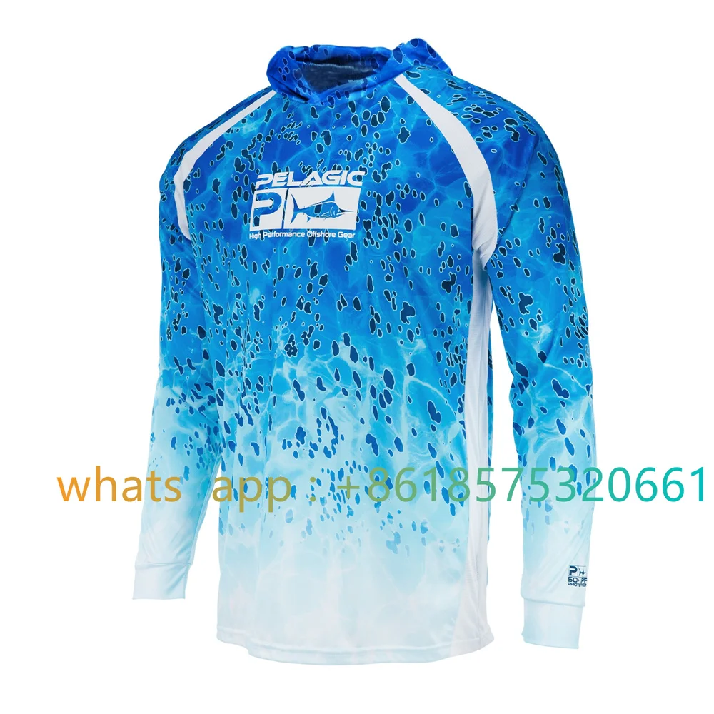 

Summer Fishing Clothing Men's Performance Long Sleeve Hoodie Jersey Camisa De Pesca Quick Dry Fishing Shirts Uv Protection