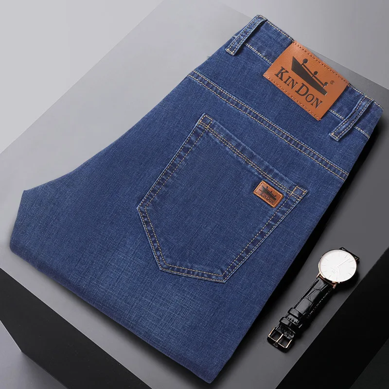 

Spring autumn jeans men Upscale casual jeans men Business casual jeans men Solid color simple straight leg jeans men jeans men