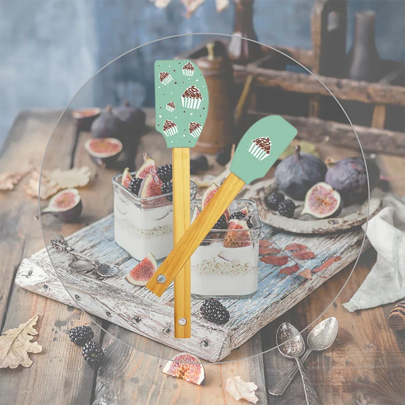 

1Set Kitchen Accessories Portable Silicone/Wood For Household Multipurpose Cream Scraper Cake Decoration DIY Baking Tools