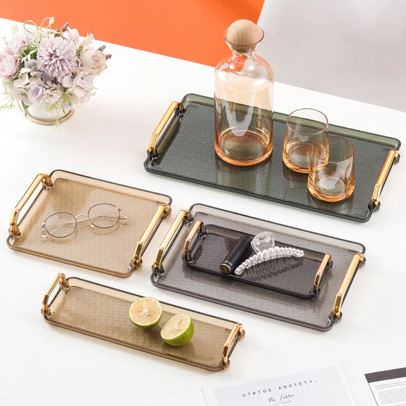 

Tray Rectangular Plastic Fruit Plate Cake Dessert Plate Tea Cup Water Cup Utensils Dinner Plate Commercial Storage Serving Tray