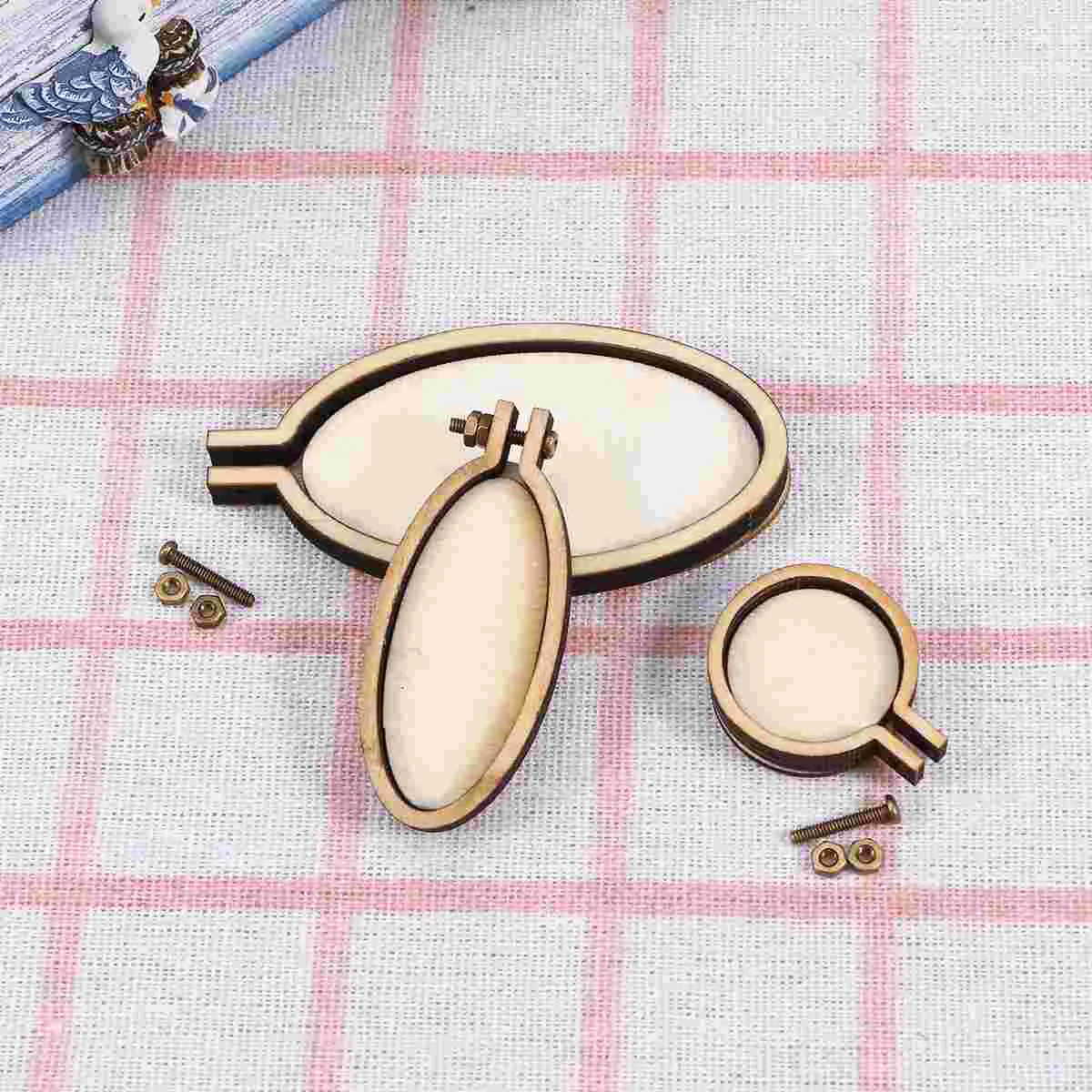 

Embroidery Hoop Hoops Wood Cross Ring Frame Mini Circle Sewing Oval Craft Display Frames Wooden Adjustable Decoration Garlands