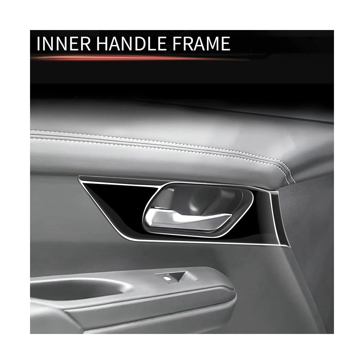 Автомобильная глянцевая черная текстура внутренняя ручка передней двери крышка