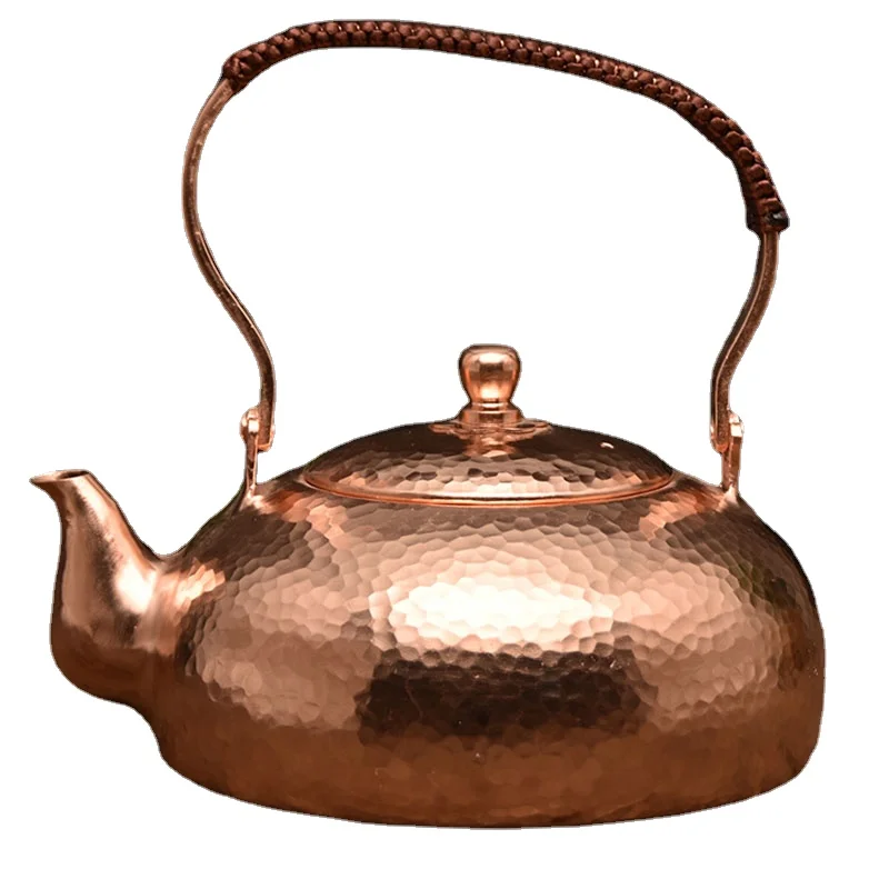 

Large Capacity Kettle Pure Copper Hot Water Kettle Handmade Brass Kettlemetal Coffee Pots Warm Wine Jug Vintage Chines Tea Set