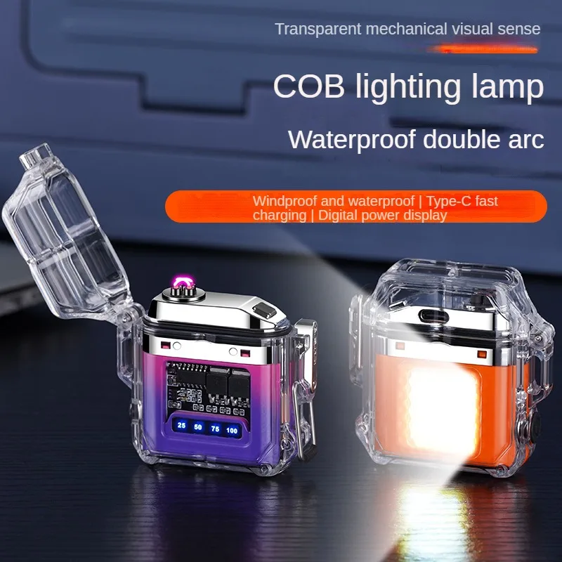 

New Outdoor Waterproof with Lighting Electric Arc Lighter-Power Display