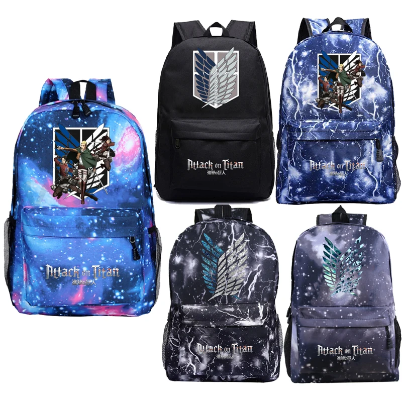 

Attack on Titan Backpacks Men Women Travel Bags Boys Girls Bookbag New Knapsack Students back to School Bags Rucksack Mochila