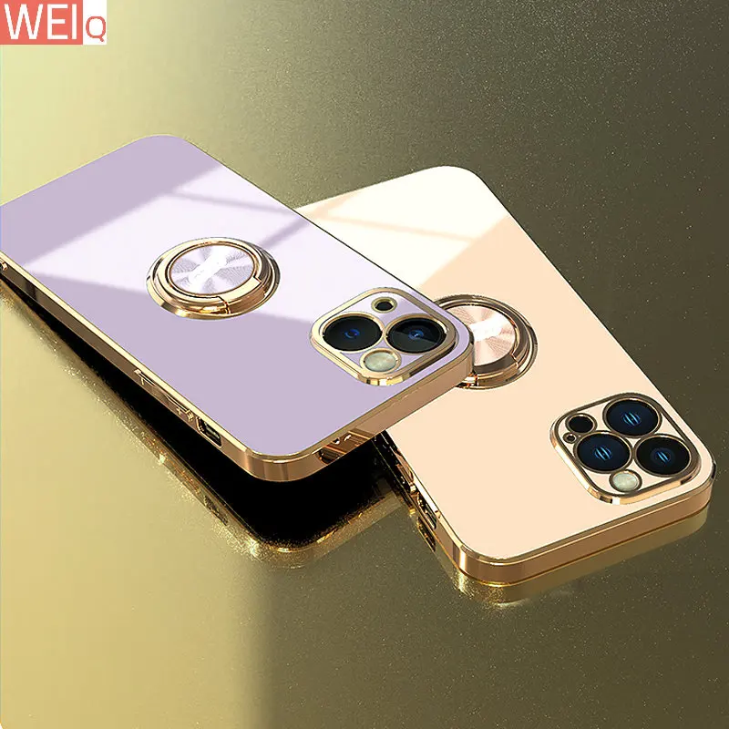 

Магнитный чехол с покрытием для iPhone 14 13 12 11 Pro Max XS XR X S 8 7 Plus SE 2020 iPhone14 14Pro, мягкие полные чехлы с кольцом-держателем
