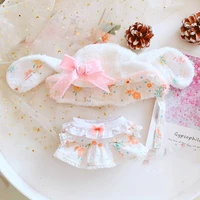 20 cm doll clothes plush dress up lace big ear floral rabbit skirt cool stuff exo idol dolls diy gift doll accessories