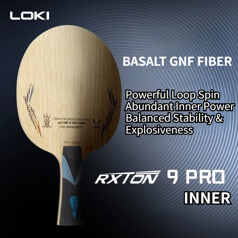 Фото LOKI RXTON 9 PRO INNER Ракетка для настольного тенниса, 7-слойная, 5 слоев дерева, 2 слоя базальта, покрытие GNF Fiber Limba, для быстрой атаки и топспина. №4