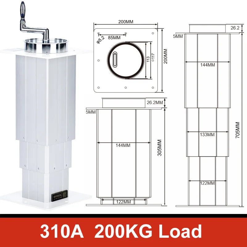 

Электрическая фреза, таблица с ручным управлением, максимальная поддержка 100 кг, 260-555 мм, 305-705 мм, 355-810 мм для ручной регулировки высоты