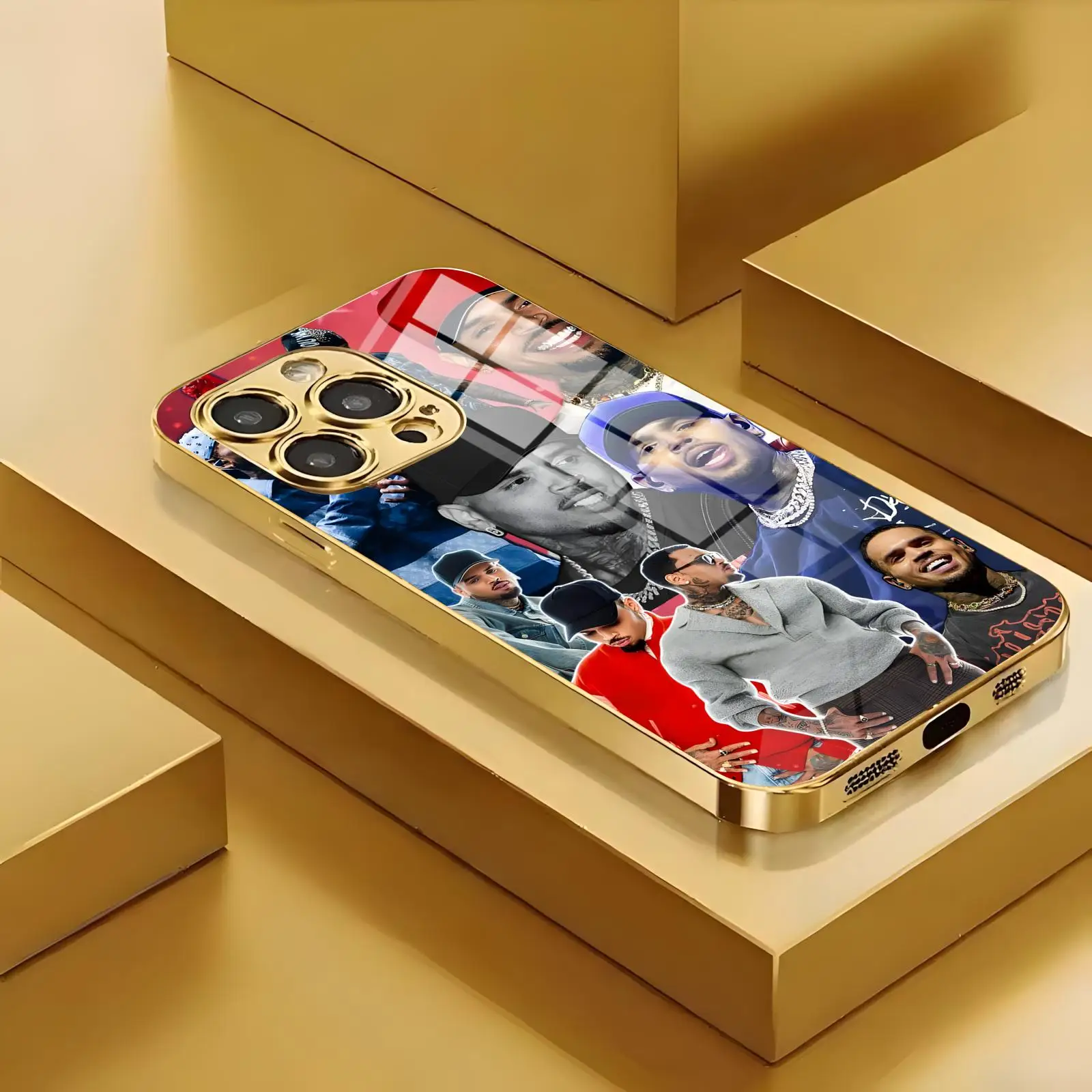 Чехол для телефона Rapper Chris Brown Breezy для iPhone 17, 16, 16e, 15, 14, 13, 12 Plus, Mini, Pro, Max, из гальванизированного стекла (art.: 3920dae6fd62b) - 3920dae6fd62b