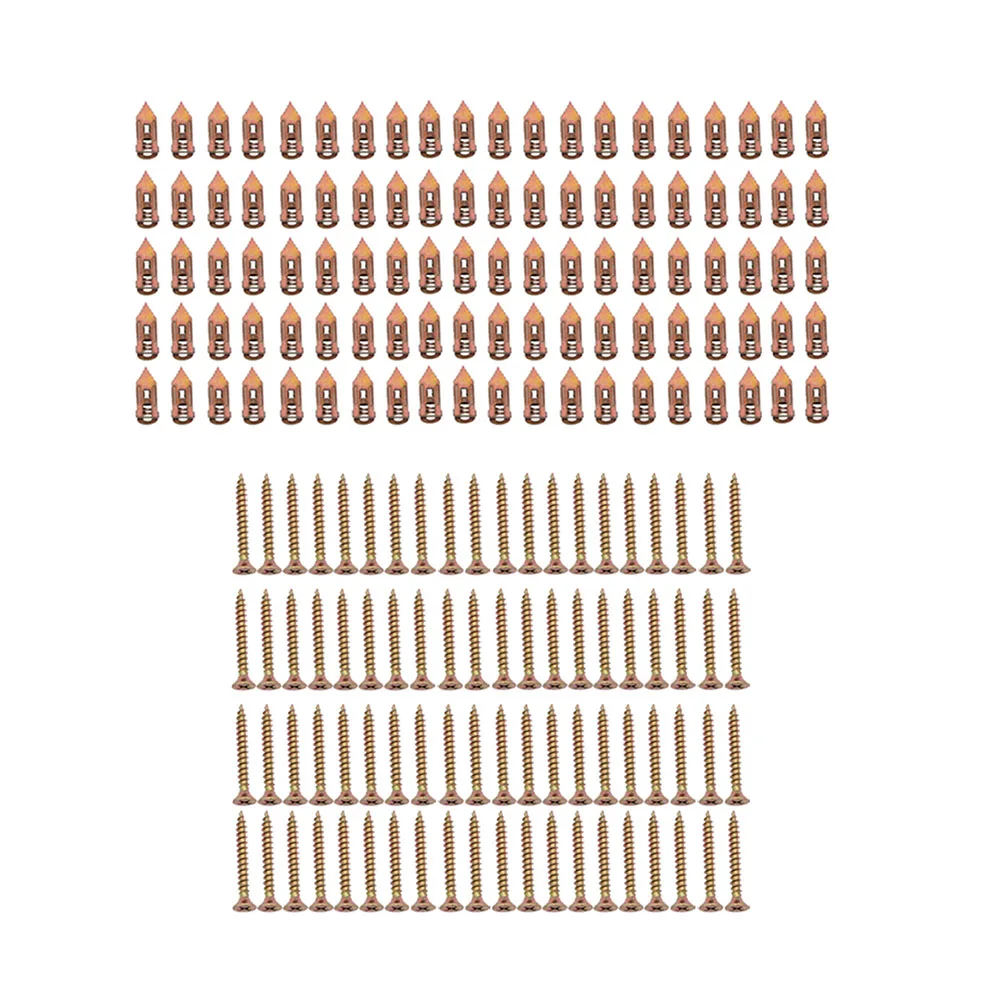 

200 Pieces of Gypsum Board Self-drilling Anchor Kit With Screws NO Drilling/Hole Wall for TV Bicycle Rack Belt Cabinet and Deco