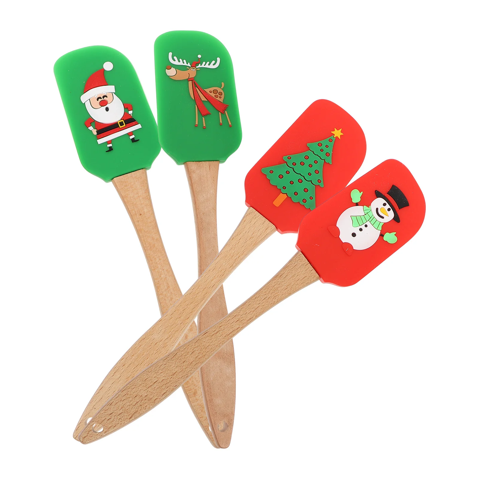 

Spatula Christmas Scraper Cake Baking Silicone Decorating Cream Spatulas Rubber Set Batter Kitchen Mixing Heatholiday Butter
