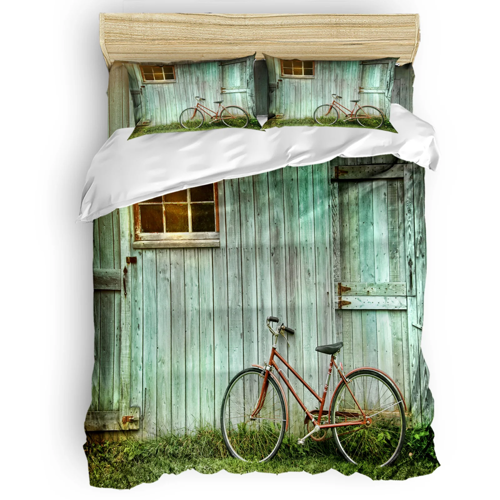 

Plank Bike Old Country Retro Old Comfortable Household Goods Bedroom Bed Luxury Duvet Cover 2/3/4 Pieces
