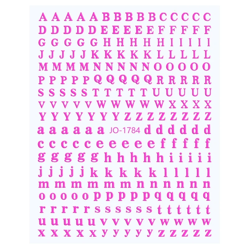 

652F 6 Sheets Glitter Alphabet Stickers Letter Nail Art Stickers Decals Of Alphabet Small Letter Stickers Waterproof