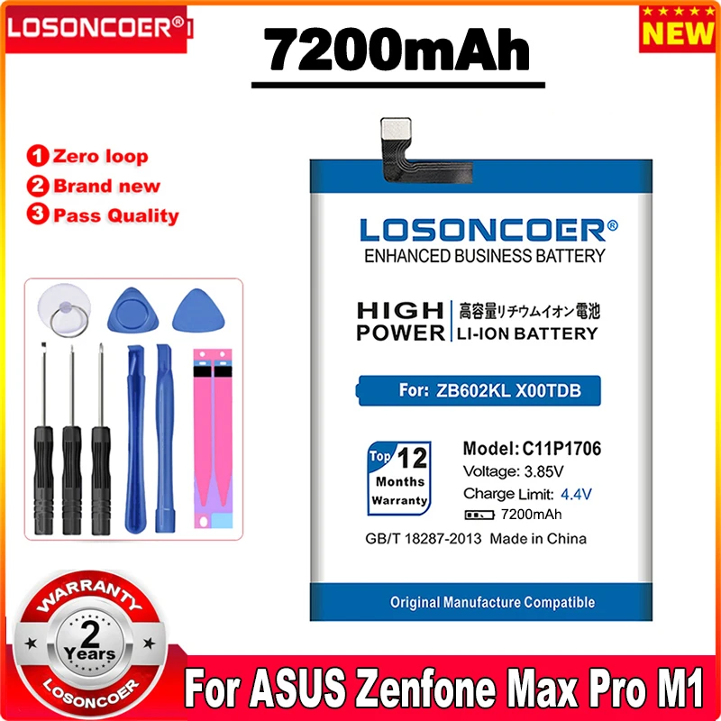 

LOSONCOER 7200mAh C11P1706 Battery For ASUS Zenfone Max Pro M1 M2 6.0 Inch ZB601KL ZB602KL ZB631KL X00TDB X00TDE