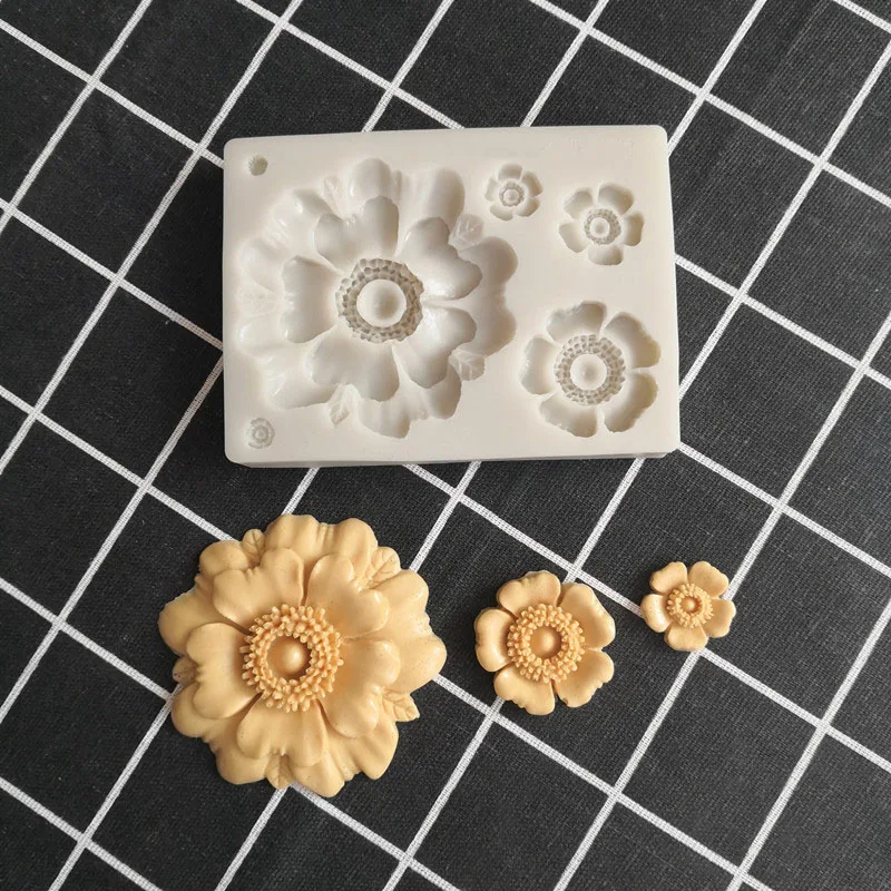 

Fondant Silicone Mold Daisy Flower Mold Cake Decorating DIY Chocolate Pastry Cookies Bakeware Baking Tool Flower Cupcake Decor