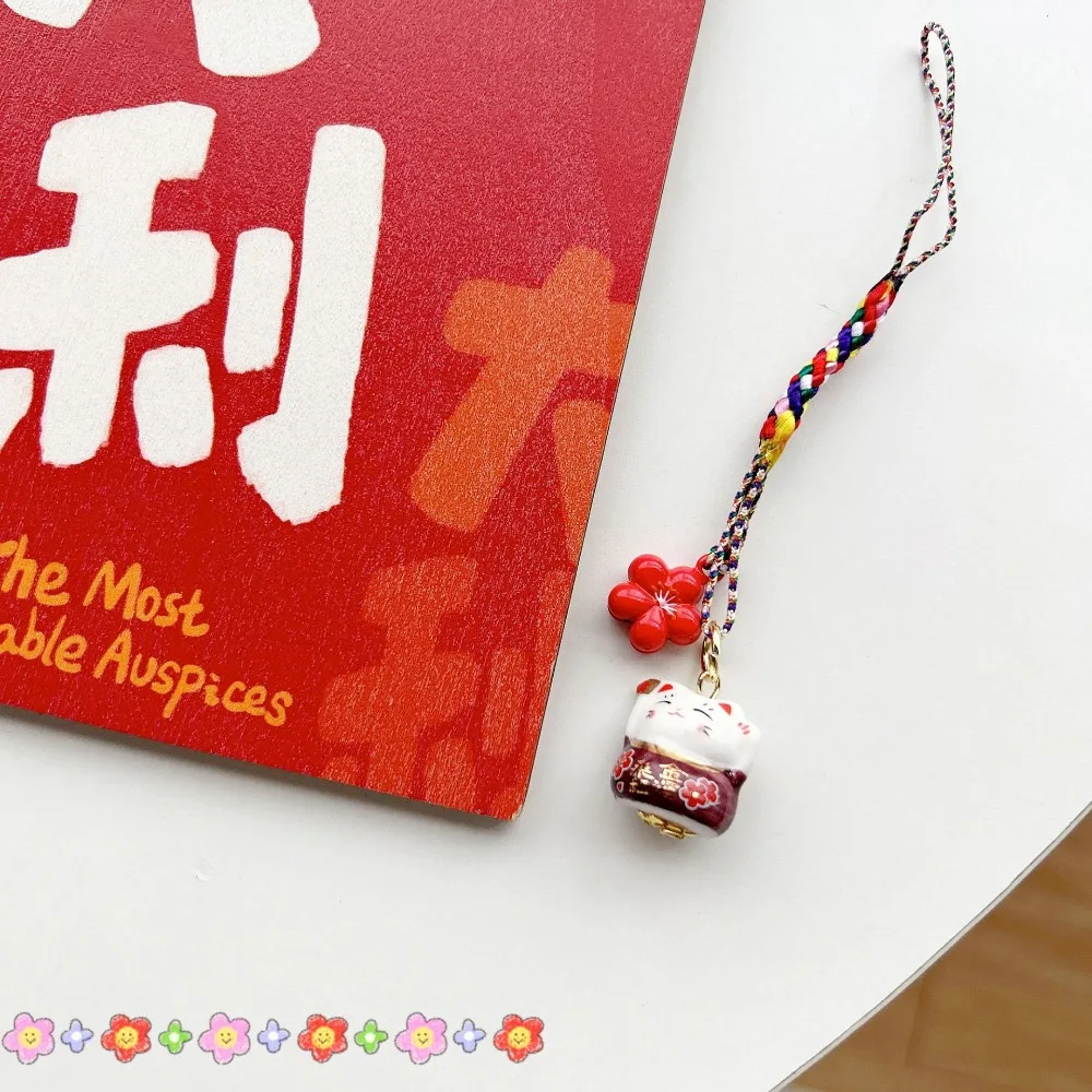 Ремешок для телефона Lucky Cat с цветком сливы брелок удачи ремешок благословение