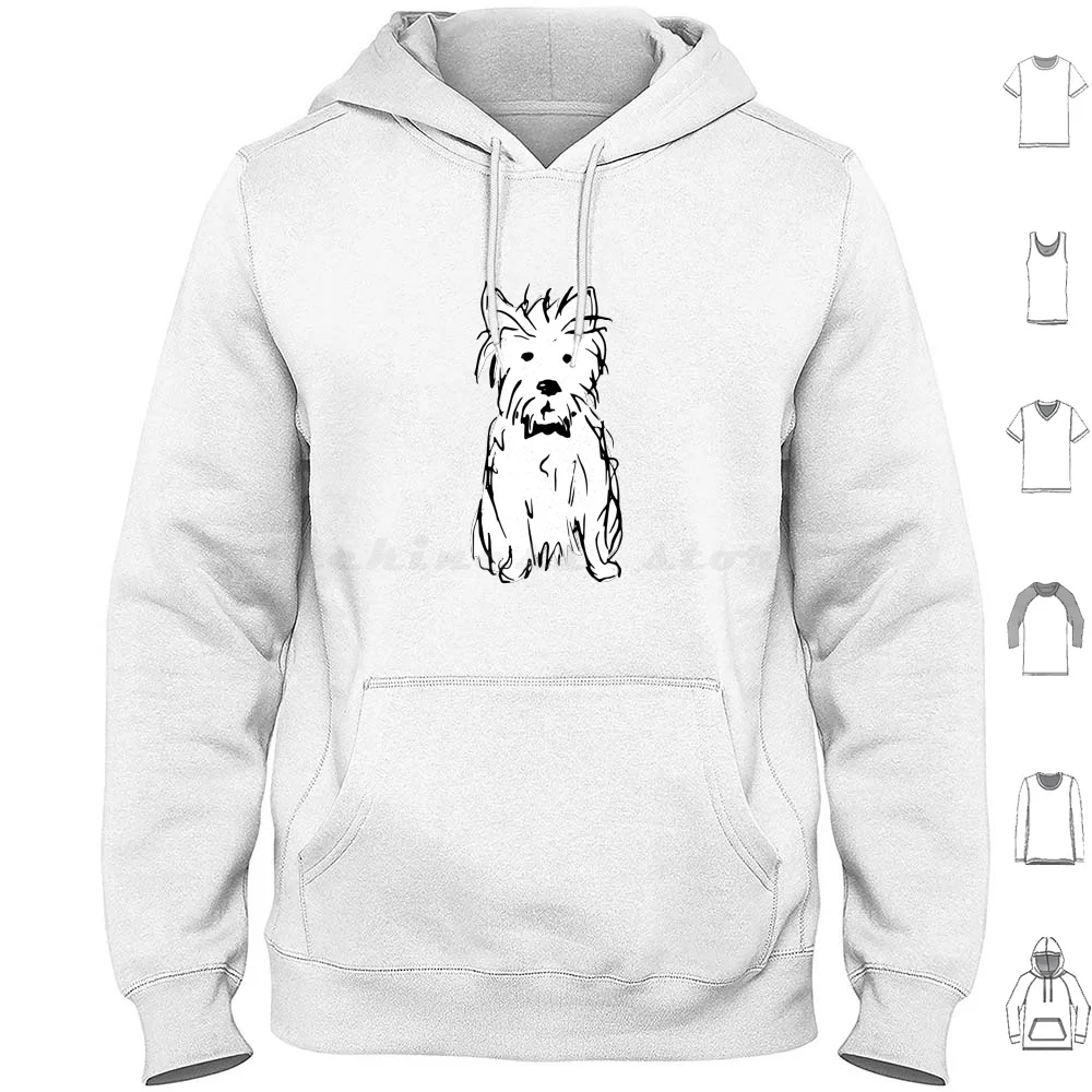 

Milo The Dog Hoodie cotton Long Sleeve Dog Pup Doggy Puppy Westie West Highland Terrier Cute White Fluffy Sary And Saff