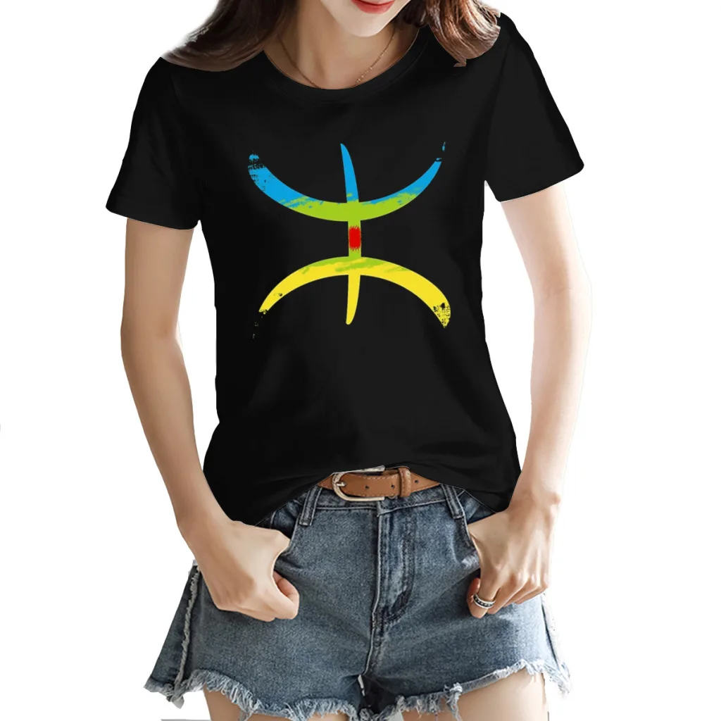 

Berber Flag - Amazigh Flag - YAZ Women's T-shirt Top Quality Black Casual Tops Tees European Size