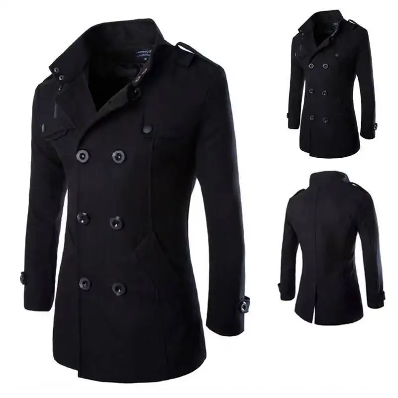 New Coat High Quality Men's Jackets Spring And Autumn Woolen Jacket For Men Overcoat for Male Double Breasted Coat Coat For Men