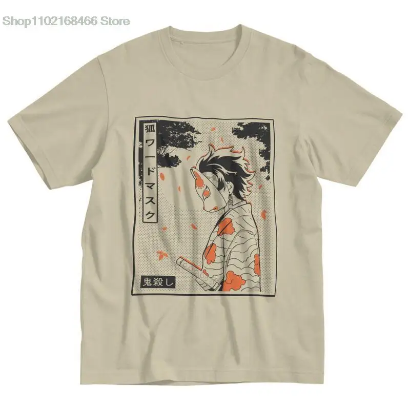 

Demon Slayer Kimetsu No Yaiba T Shirt Men 100% Cotton Tee Tops Anime Manga Tshirts Short Sleeve Fashion Streetwear T-shirt Merch