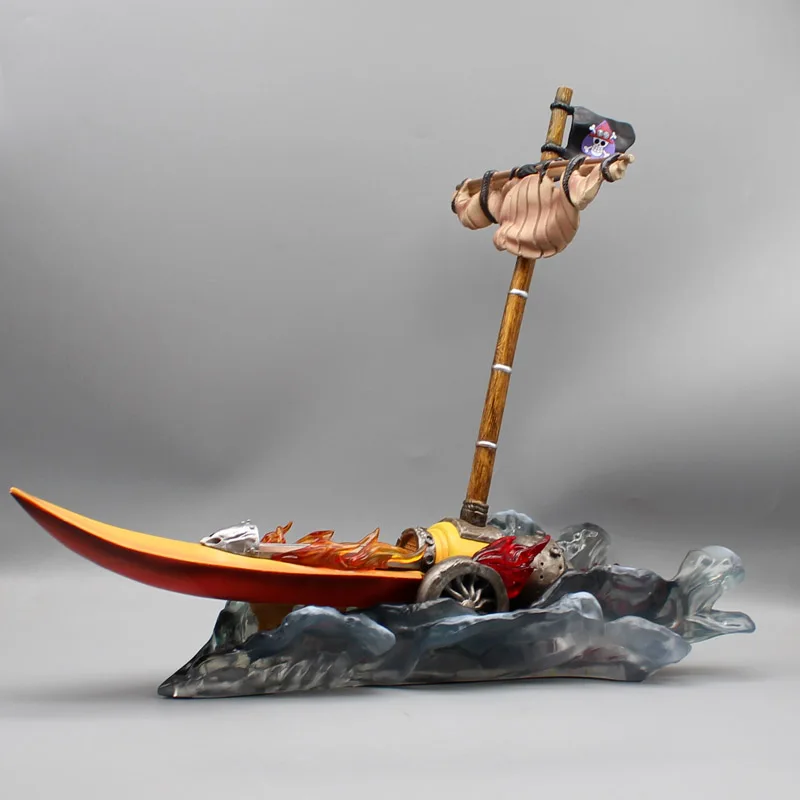 

37cm Anime Perimeter One Piece Ace Boat Figure Portgas·D·Ace Glow Boat PVC Action Figurine Model Gift Ornaments Collection Doll