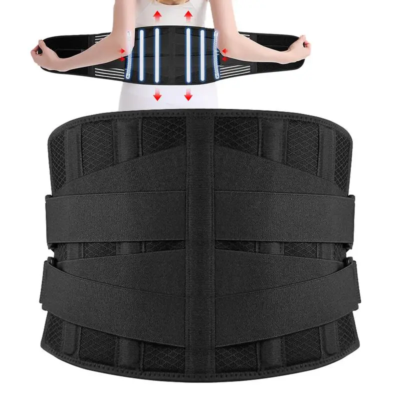 

Back Braces For Lower Back Back Support Belt For Men Women Anti-skid Lumbar Support Belt With 6 Stays Breathable & Adjustable