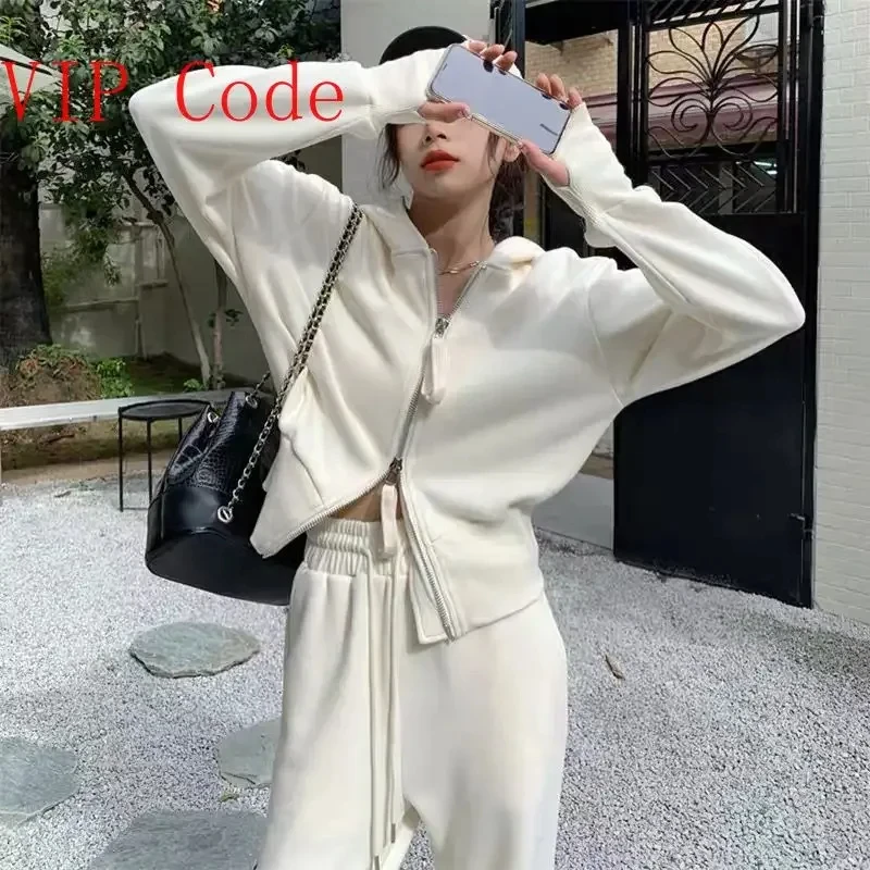 

Sportswear Women's Spring Autumn Loose Show Thin Sweatshirt Fashion Sport Clothing Tracksuit Casual Two-piece Running