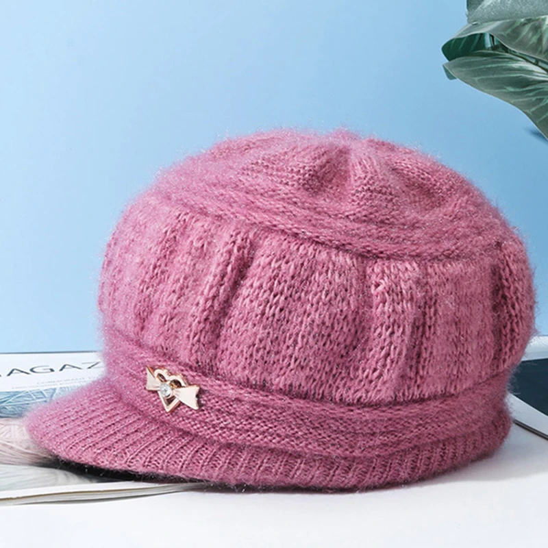 

Knitted Hat Women Warm Winter Hats For Women Ladies Beanie Girls Skullies Femme SnapBack Warm Wool Hat Sombrero Mujer Scarf Set