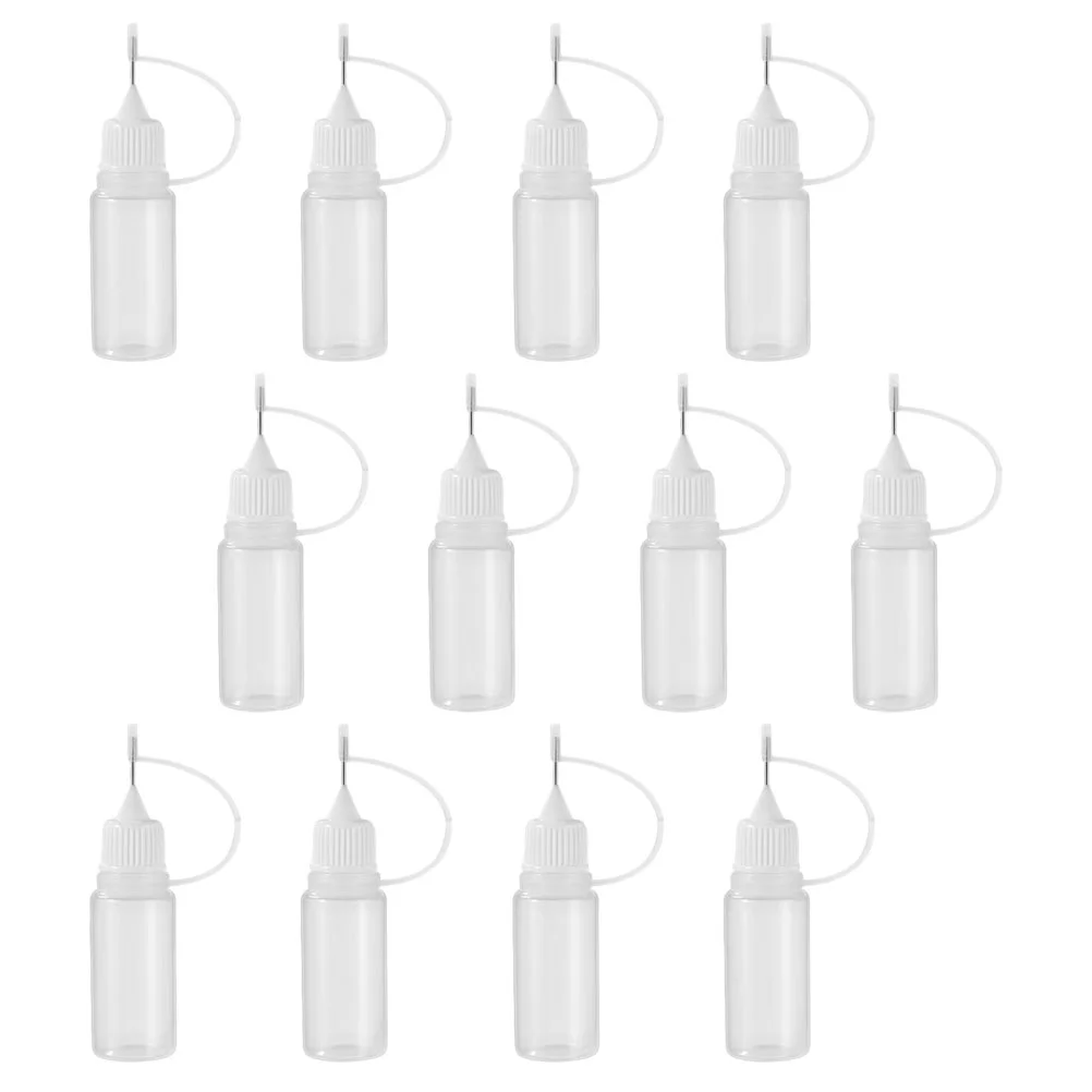 

12 Pcs Oil Bottle Translucent Applicator Plastic Squeeze Bottles Liquids DIY Tip Quilting Tools Needle Glue