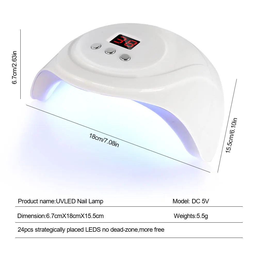 Профессиональная УФ-лампа Для Геля Ногтей С 24 Лампами 3 Таймера Автоматический
