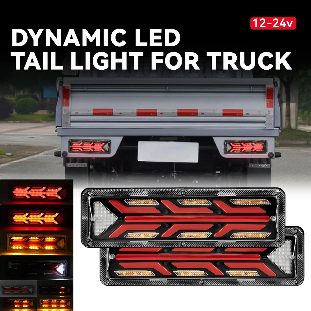 Пара светодиодных задних фонарей для грузовиков 12-24 В указатель поворота задние