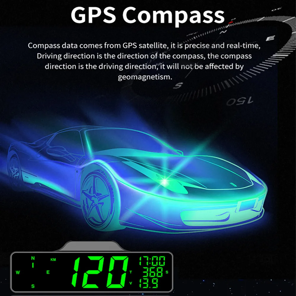 

Новинка автомобильный компас HUD Спидометр GPS превышение скорости одометр C3060 12-24 В постоянного тока подходит для автомобильной электроники ...
