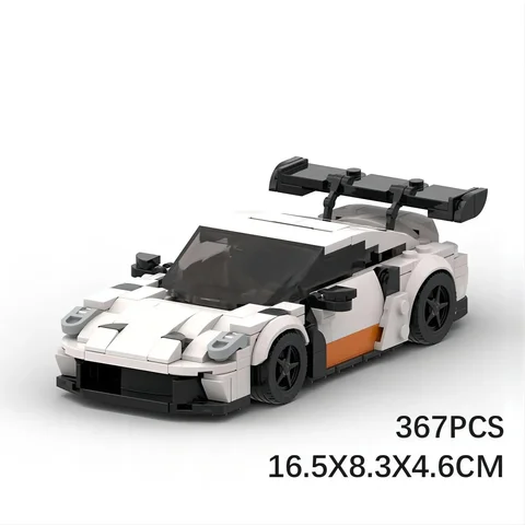 Совместимые строительные блоки Lego Moc, Модель Porsche 911 Gt3 в сборе, обучающая восьмиячеистая Игрушечная машина в подарок