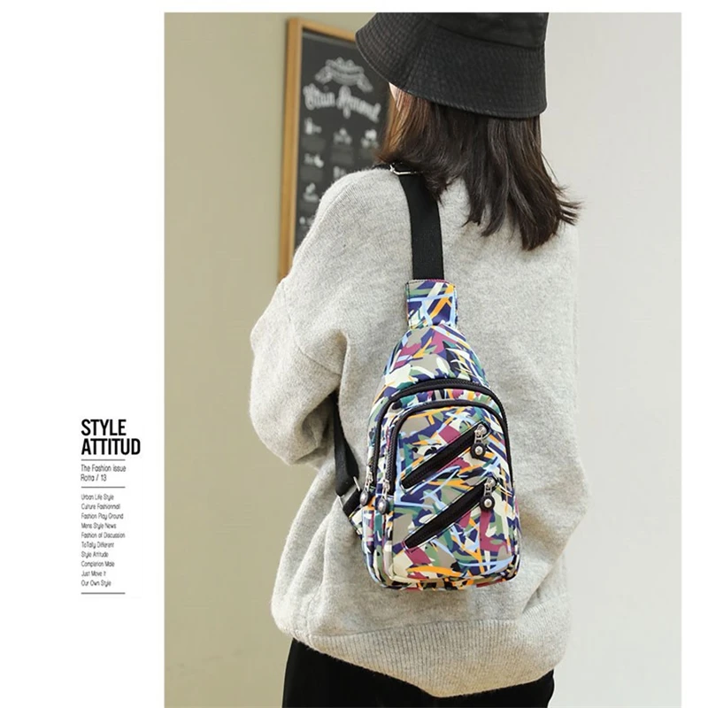 

Модная многофункциональная сумка через плечо, легкий нейлоновый многослойный нагрудной мешок, Повседневная Уличная дорожная кросс-боди сумка