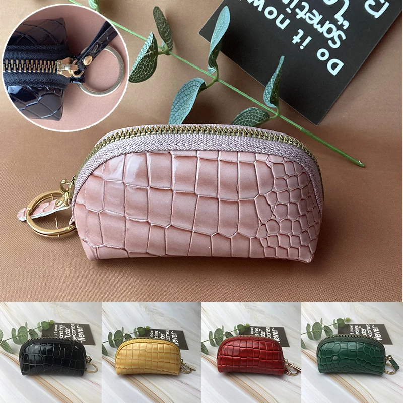 

Women Crocodile Pattern Key Wallets PU Leather Double Layer Zipper Multifunctional Male Car Key Case Wallet Bag For Women