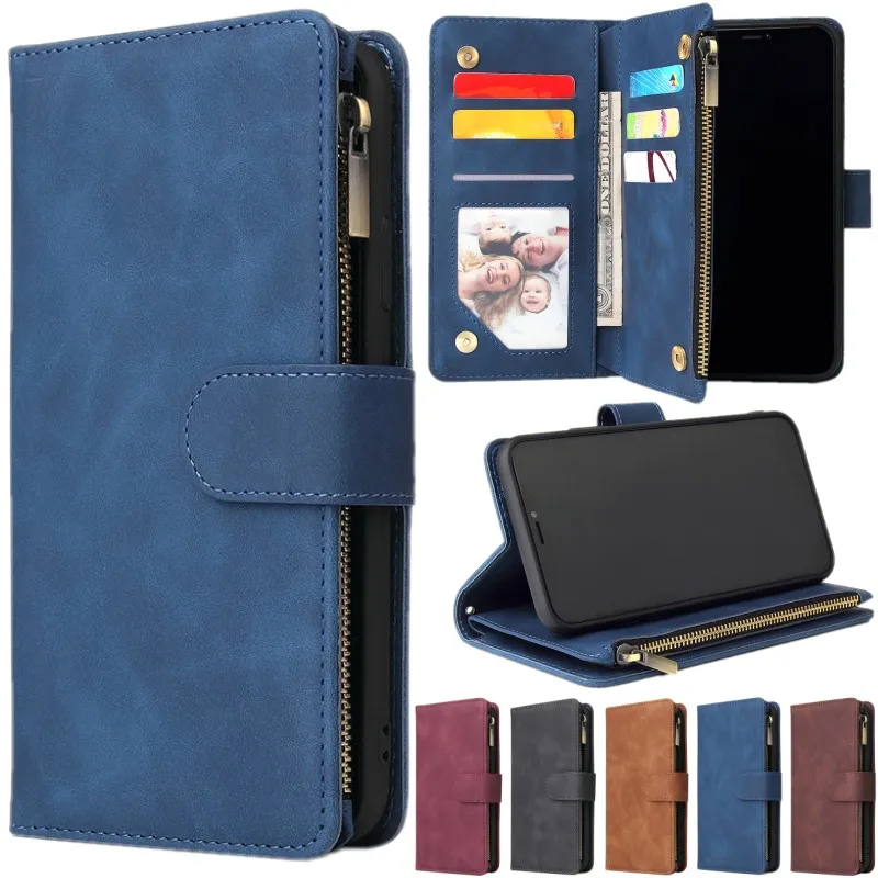 

For Samsung Galaxy A02S A03S A10 A11 A12 A13 A20 A21S A22 A31 A32 A33 A50 A52 A53 A73 Cards Wallet Cover Retro Flip Leather Case