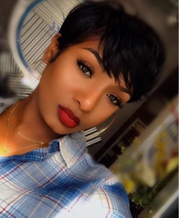 Короткие парики пикси человеческие волосы короткие прямые черные натуральные