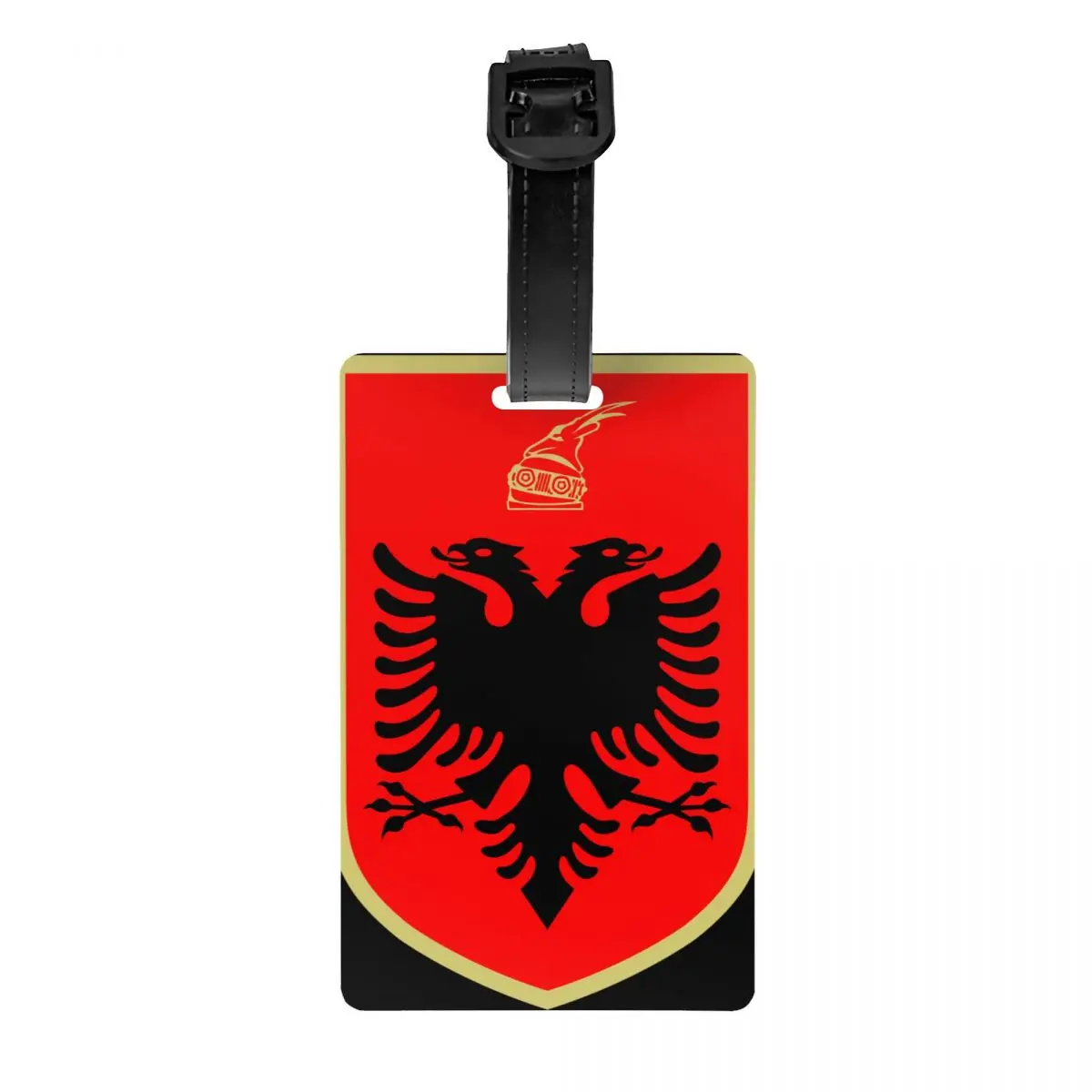 

Custom Emblem Of Albania Eagle Luggage Tag Privacy Protection Albanian Patriotic Baggage Tags Travel Bag Labels Suitcase