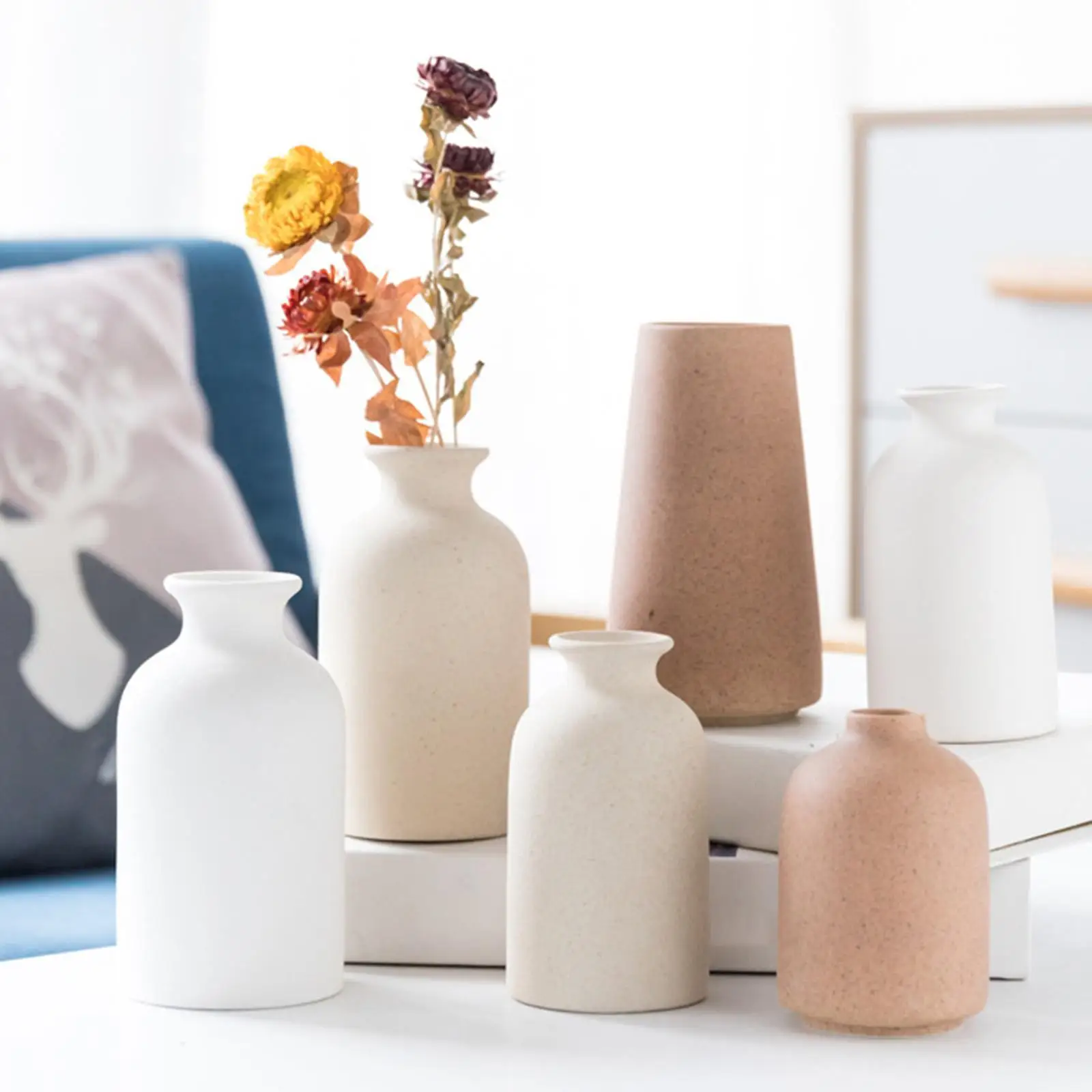 

Ceramic Flower Vase Planter Pot Living Room Desktop Decor Flower Arrangement