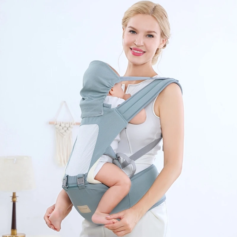 

Baby Carrier with Hip Seat Cotton Breathable UV Protective Waist Stool