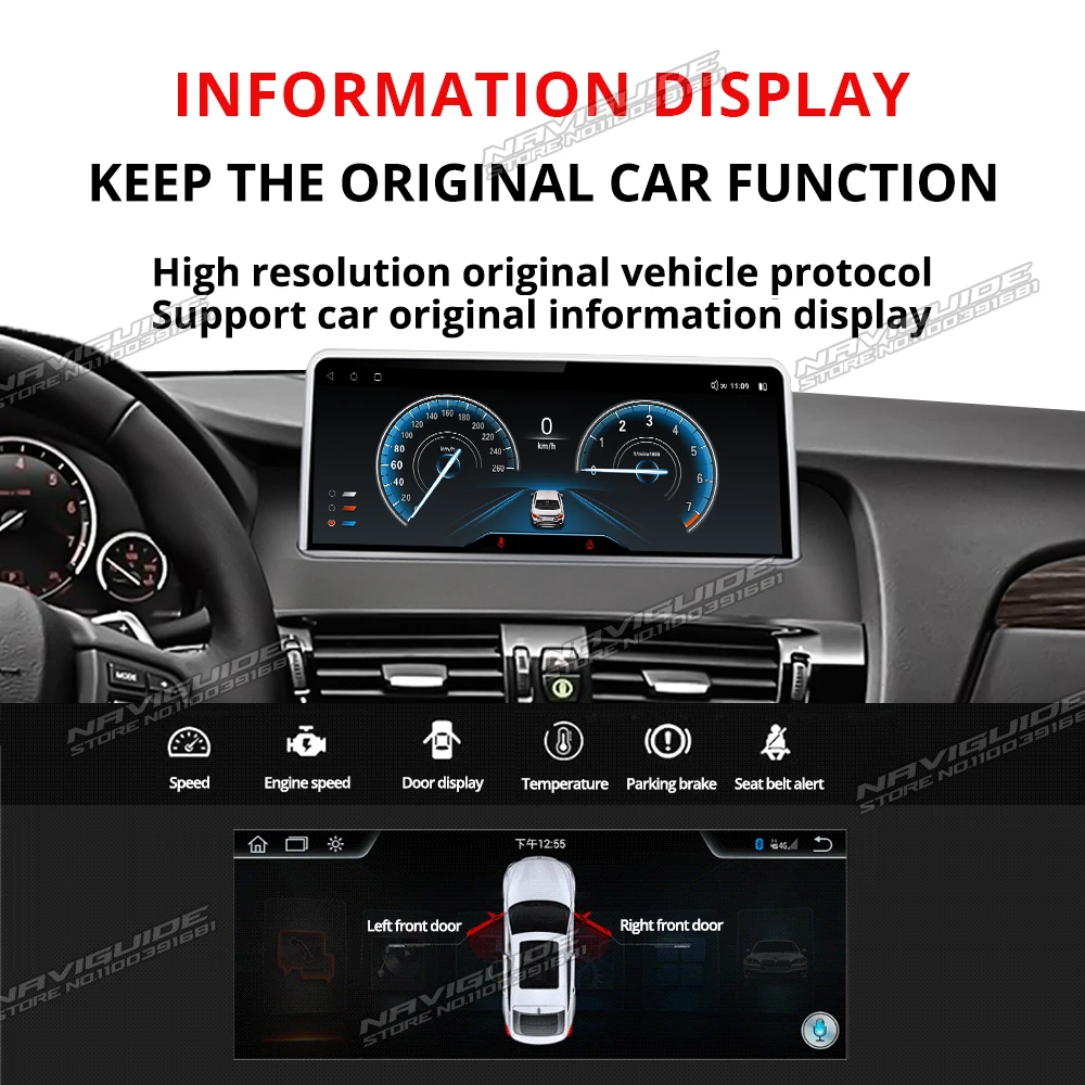 NAVIGUIDE 12 3 &quotAndroid13 автомобильное радио для BMW 7 серии F01 2009-2017 CIC NBT система