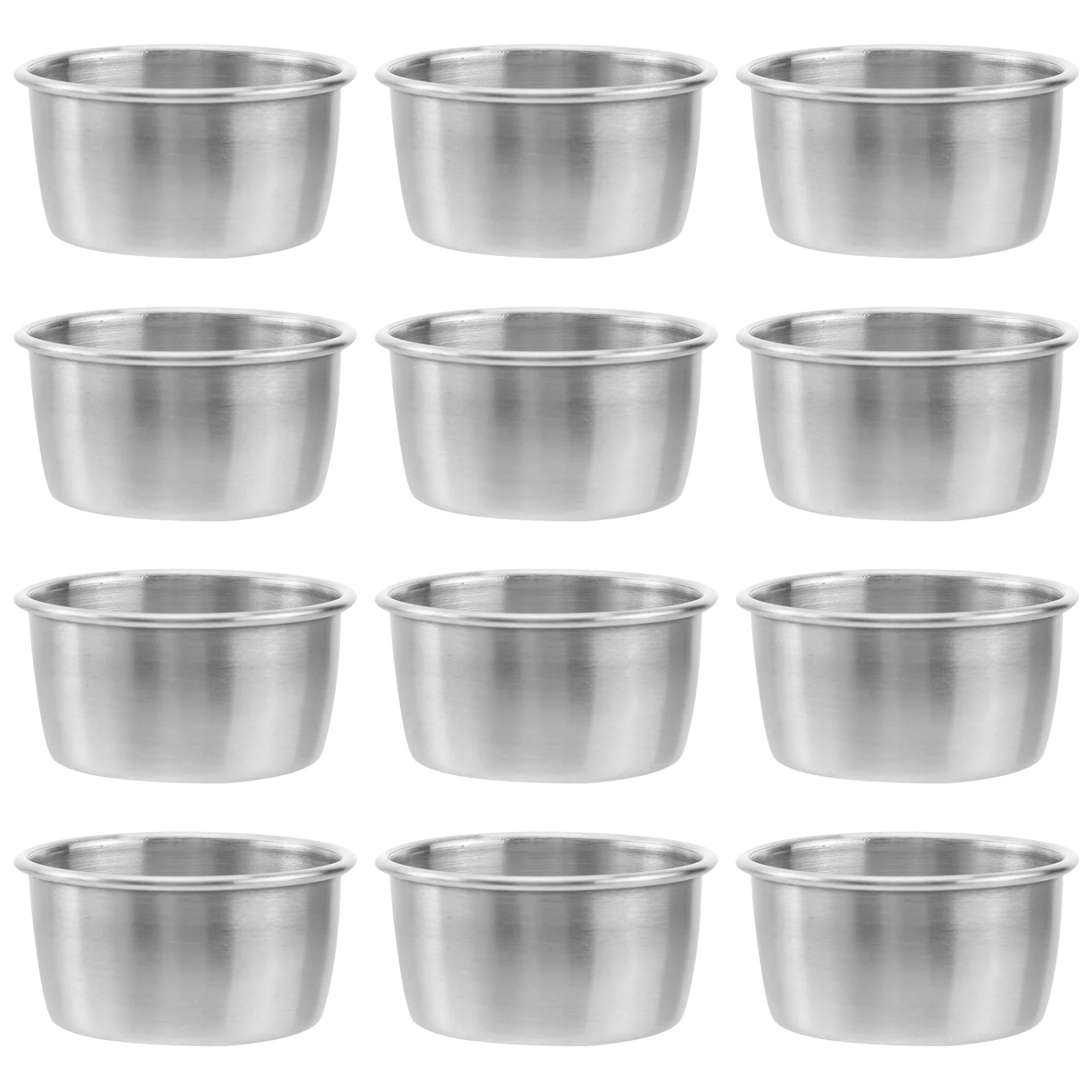 

12 Pcs Tomato Support Metal Side Dishes Ramekins Round Sauce Cup Saucer Bowl Dipping Condiment Holder Individual Favor Vinegar