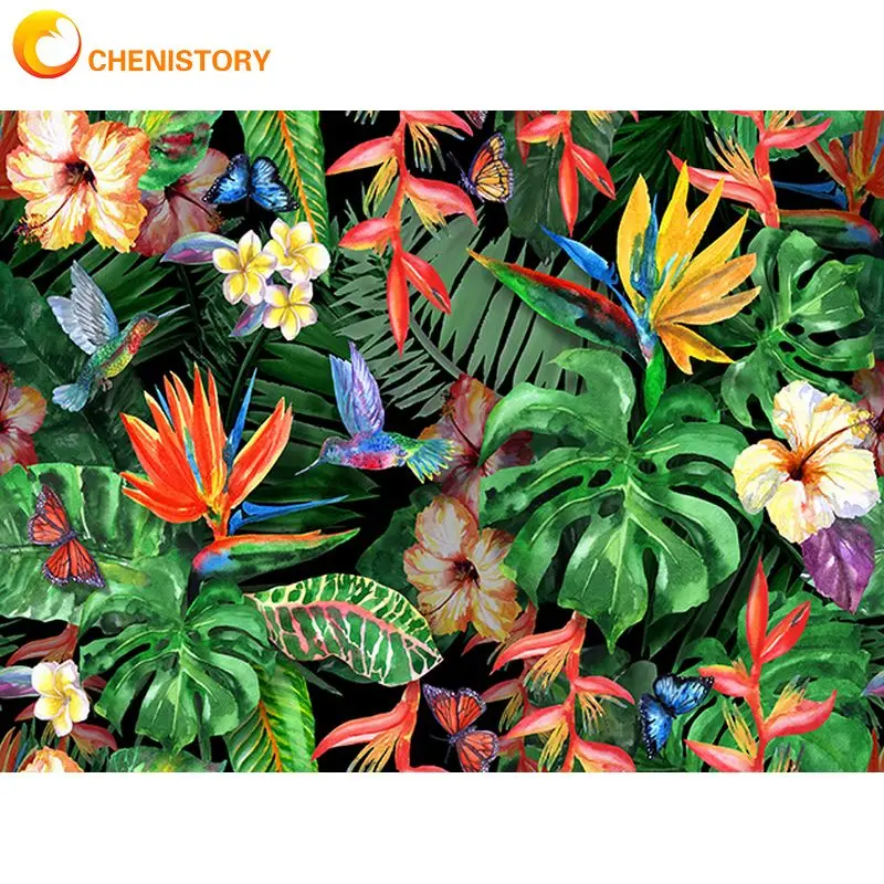 

CHENISTORY 5d Diamond Painting Full Drill Square/ Round Diamond Mosaic Flower Embroidery Picture Of Rhinestones Home Decoration