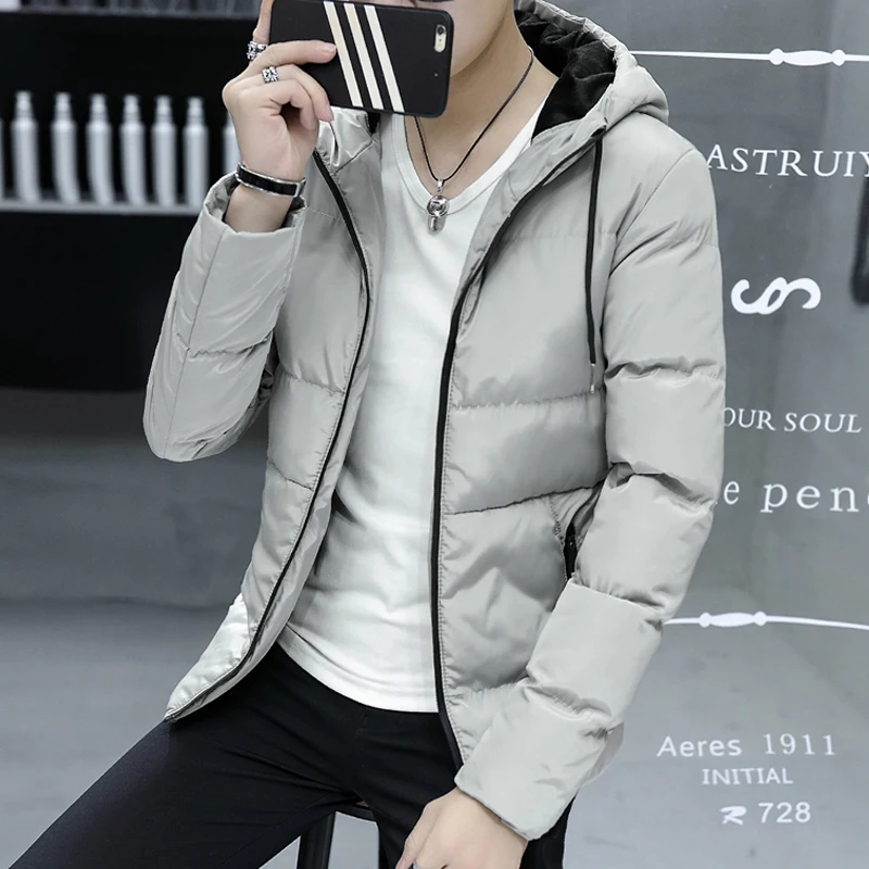 2022 New Winter Men's High-Quality Hand-Plugged Cotton Hooded Thickened Fashion Cotton Coat Men's Cotton Coat Casual Down Jacket