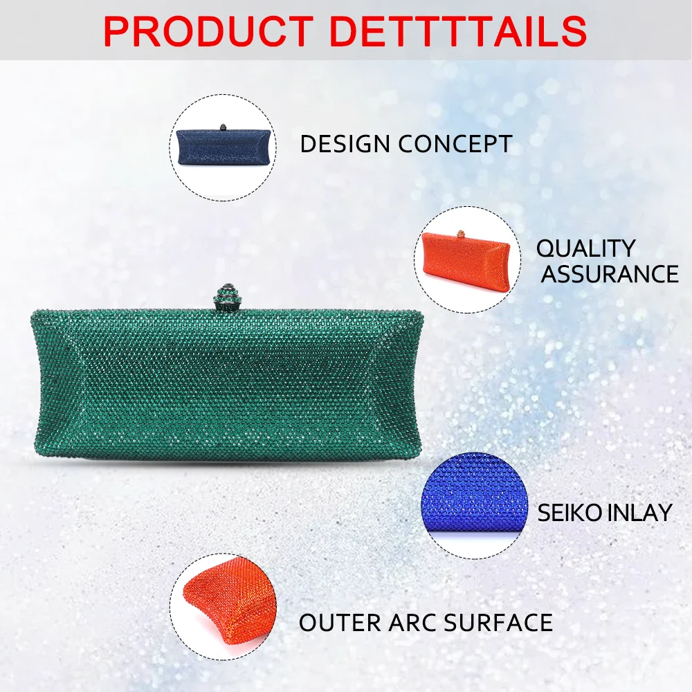 Банкетный кошелек со стразами шампанское/серебро/черный/золотой вечерние сумки