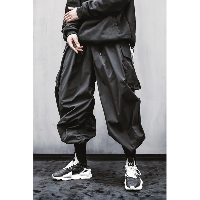 

Streetwear High Street Joggers Black Mens Clothes Harajuku Hiphop Tooling Cargo Pants Multi Pocket Safari Techwear Harem Pants