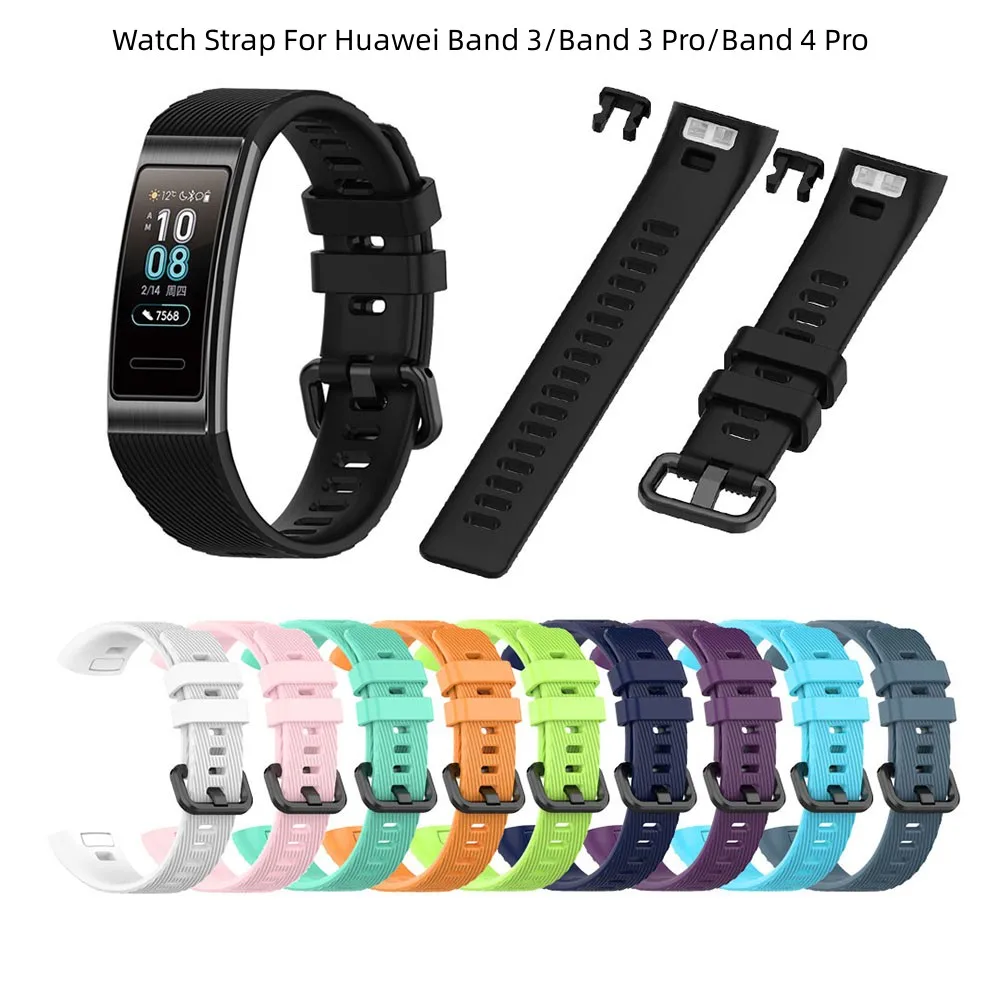 

Silicone Watch Strap For Huawei Band 3/Band 3 Pro/Band 4 Pro Smart Watch Replacement Soft Adjustable Strap Watchband Accessories